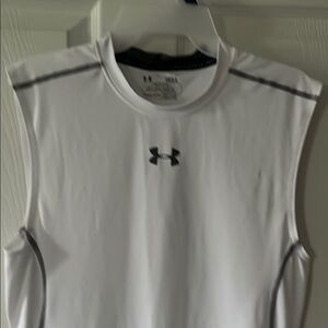 Men’s compression headgear Under Armour White Sleeveless Top